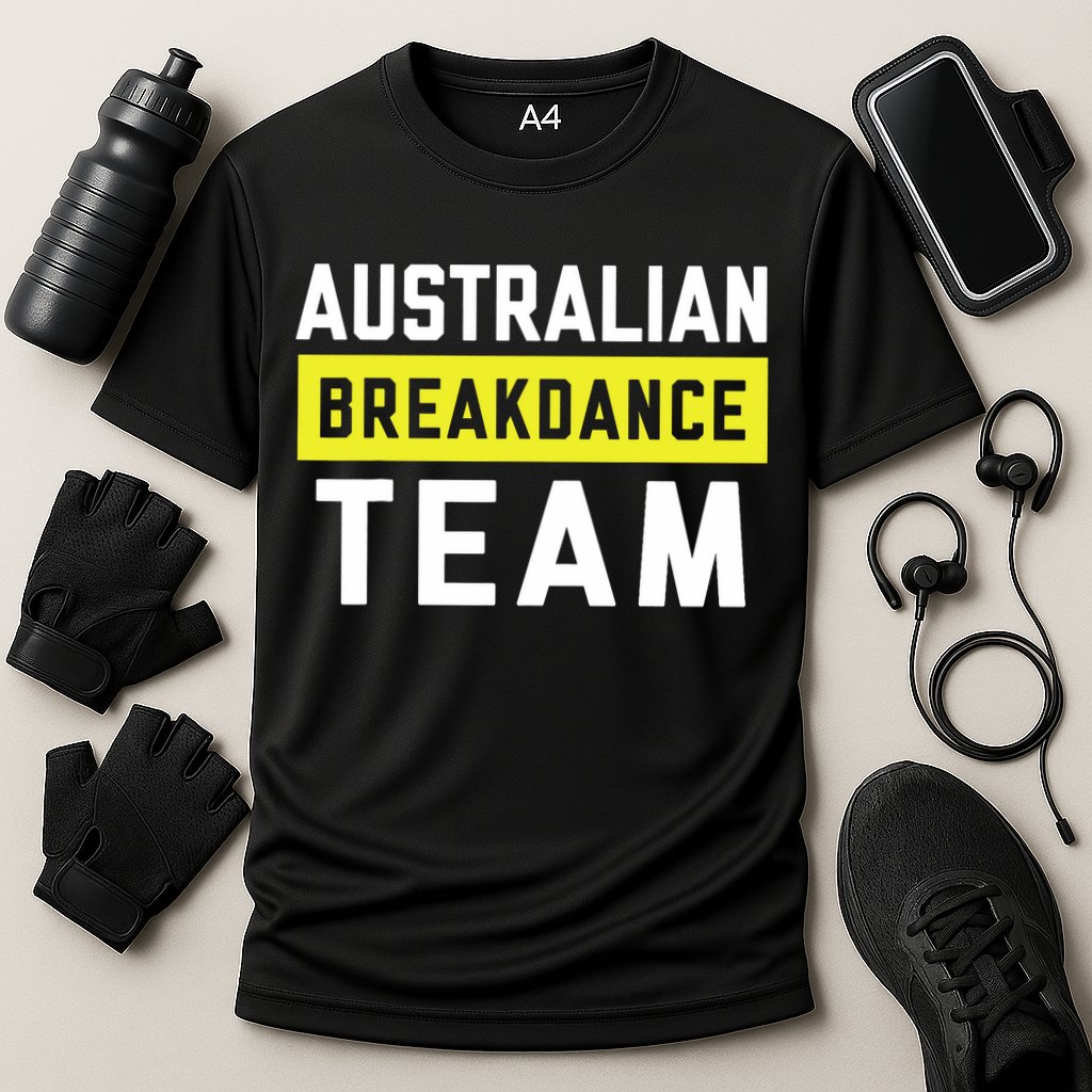 Australian Breakdancing Costume Team Break Dancer Matching Cooling Performance Crew T-Shirt