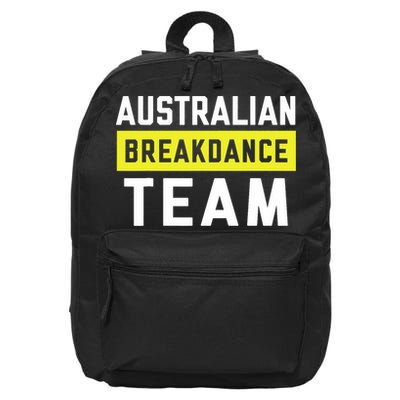 Australian Breakdancing Costume Team Break Dancer Matching 16 in Basic Backpack