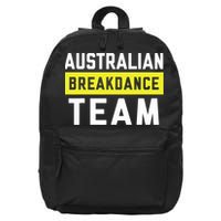 Australian Breakdancing Costume Team Break Dancer Matching 16 in Basic Backpack