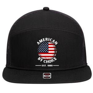 American By Choice Est 1989 7 Panel Mesh Trucker Snapback Hat