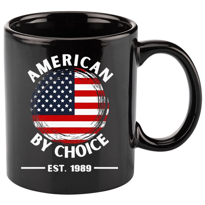 American By Choice Est 1989 11oz C Handle Ceramic Mug