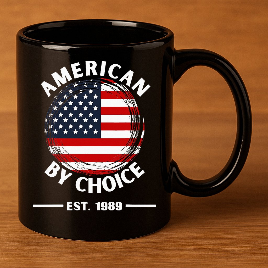 American By Choice Est 1989 11oz C Handle Ceramic Mug