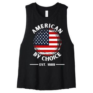 American By Choice Est 1989 Women's Racerback Cropped Tank