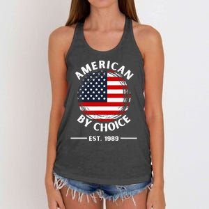 American By Choice Est 1989 Women's Knotted Racerback Tank