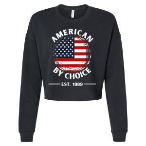 American By Choice Est 1989 Cropped Pullover Crew