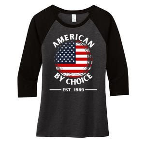 American By Choice Est 1989 Women's Tri-Blend 3/4-Sleeve Raglan Shirt