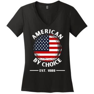 American By Choice Est 1989 Women's V-Neck T-Shirt