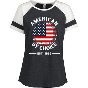 American By Choice Est 1989 Enza Ladies Jersey Colorblock Tee