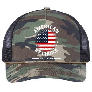 American By Choice Est 1989 Retro Rope Trucker Hat Cap