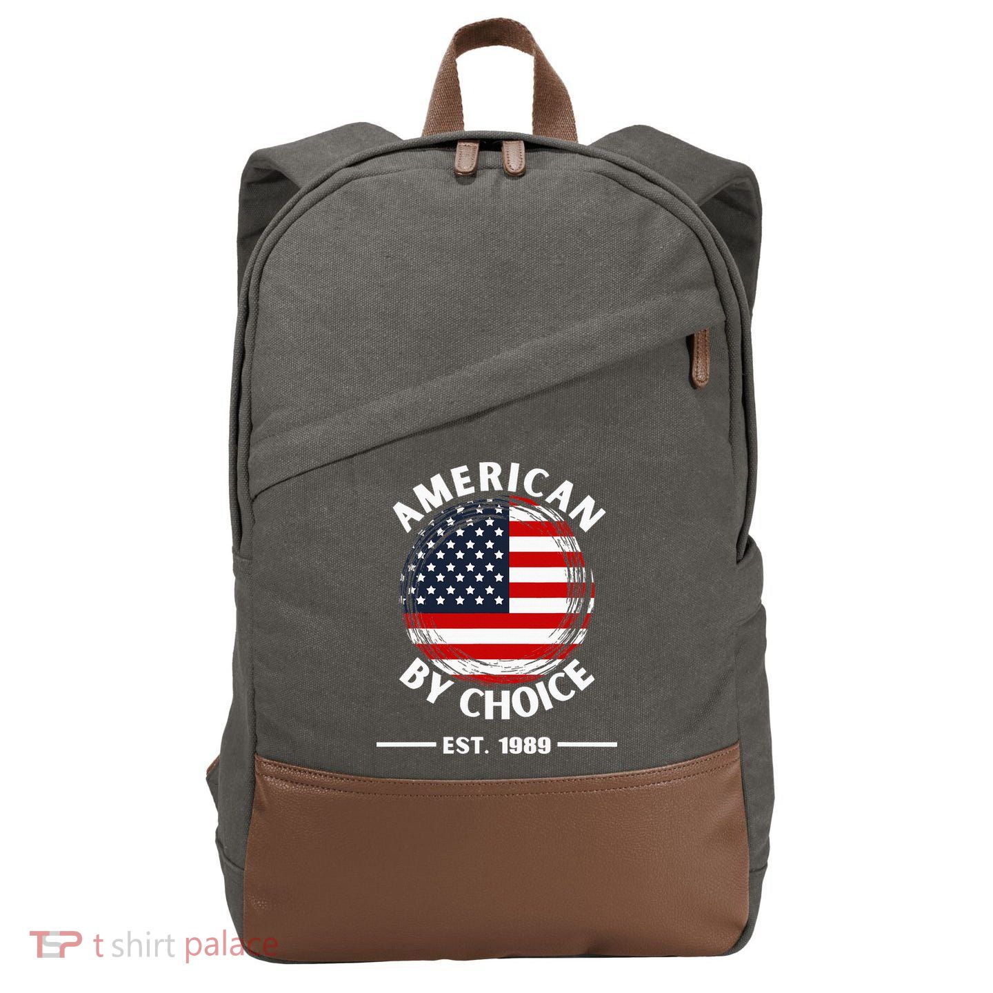 American By Choice Est 1989 Cotton Canvas Backpack