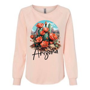 Arizona Blooming Cactus Flowers Love State Of Arizona Cute Womens California Wash Sweatshirt