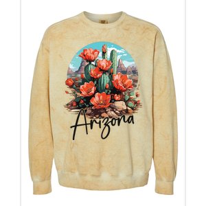 Arizona Blooming Cactus Flowers Love State Of Arizona Cute Colorblast Crewneck Sweatshirt