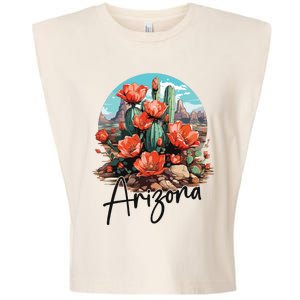 Arizona Blooming Cactus Flowers Love State Of Arizona Cute Garment-Dyed Women's Muscle Tee