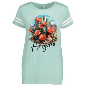 Arizona Blooming Cactus Flowers Love State Of Arizona Cute Enza Ladies Jersey Football T-Shirt