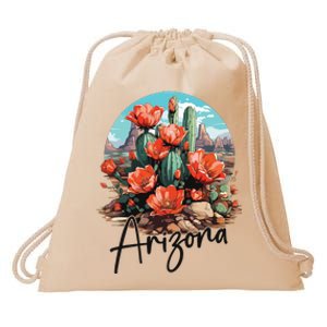 Arizona Blooming Cactus Flowers Love State Of Arizona Cute Drawstring Bag