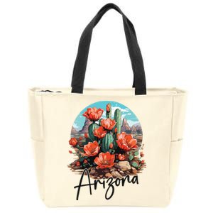 Arizona Blooming Cactus Flowers Love State Of Arizona Cute Zip Tote Bag