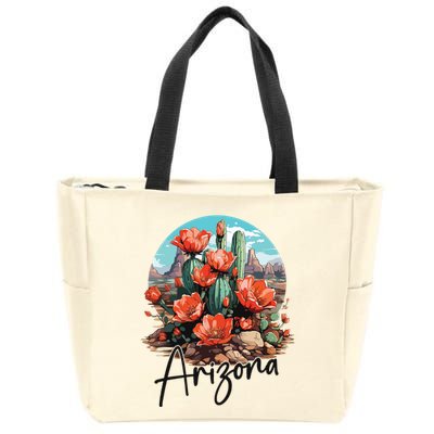 Arizona Blooming Cactus Flowers Love State Of Arizona Cute Zip Tote Bag