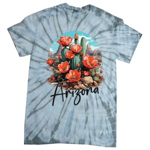 Arizona Blooming Cactus Flowers Love State Of Arizona Cute Tie-Dye T-Shirt