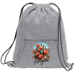 Arizona Blooming Cactus Flowers Love State Of Arizona Cute Sweatshirt Cinch Pack Bag