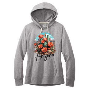 Arizona Blooming Cactus Flowers Love State Of Arizona Cute Women's Fleece Hoodie