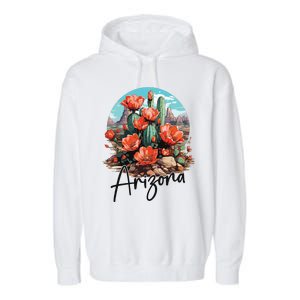 Arizona Blooming Cactus Flowers Love State Of Arizona Cute Garment-Dyed Fleece Hoodie