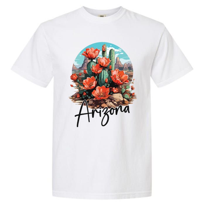 Arizona Blooming Cactus Flowers Love State Of Arizona Cute Garment-Dyed Heavyweight T-Shirt