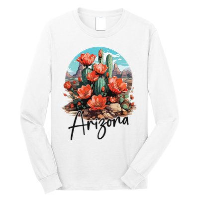 Arizona Blooming Cactus Flowers Love State Of Arizona Cute Long Sleeve Shirt