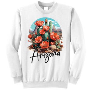 Arizona Blooming Cactus Flowers Love State Of Arizona Cute Sweatshirt