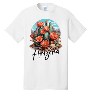 Arizona Blooming Cactus Flowers Love State Of Arizona Cute Tall T-Shirt