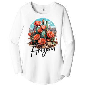 Arizona Blooming Cactus Flowers Love State Of Arizona Cute Women's Perfect Tri Tunic Long Sleeve Shirt