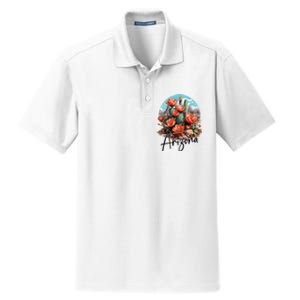 Arizona Blooming Cactus Flowers Love State Of Arizona Cute Dry Zone Grid Polo