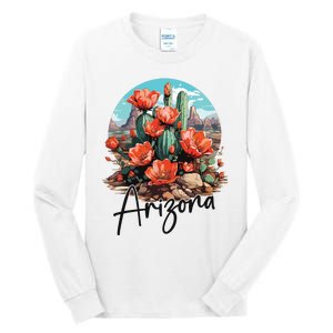 Arizona Blooming Cactus Flowers Love State Of Arizona Cute Tall Long Sleeve T-Shirt