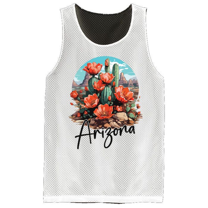 Arizona Blooming Cactus Flowers Love State Of Arizona Cute Mesh Reversible Basketball Jersey Tank