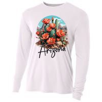 Arizona Blooming Cactus Flowers Love State Of Arizona Cute Cooling Performance Long Sleeve Crew