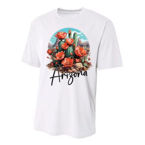 Arizona Blooming Cactus Flowers Love State Of Arizona Cute Performance Sprint T-Shirt