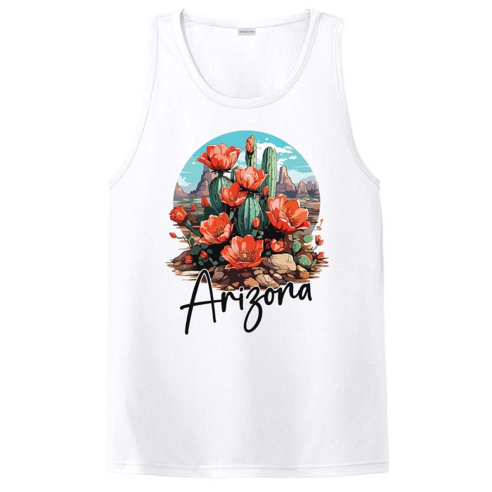 Arizona Blooming Cactus Flowers Love State Of Arizona Cute PosiCharge Competitor Tank