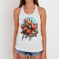 Arizona Blooming Cactus Flowers Love State Of Arizona Cute Women's Knotted Racerback Tank