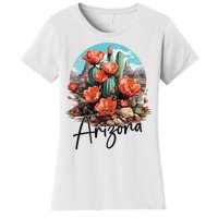 Arizona Blooming Cactus Flowers Love State Of Arizona Cute Women's T-Shirt