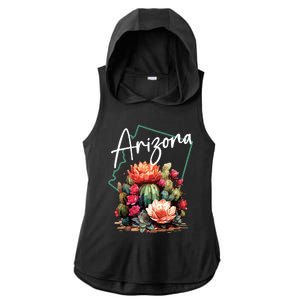 Arizona Blooming Cactus Flowers Love State Of Arizona Cute Ladies PosiCharge Tri-Blend Wicking Draft Hoodie Tank