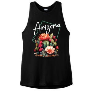 Arizona Blooming Cactus Flowers Love State Of Arizona Cute Ladies PosiCharge Tri-Blend Wicking Tank