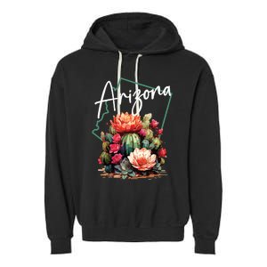 Arizona Blooming Cactus Flowers Love State Of Arizona Cute Garment-Dyed Fleece Hoodie