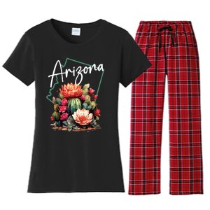 Arizona Blooming Cactus Flowers Love State Of Arizona Cute Women's Flannel Pajama Set