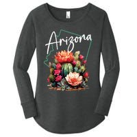 Arizona Blooming Cactus Flowers Love State Of Arizona Cute Women's Perfect Tri Tunic Long Sleeve Shirt