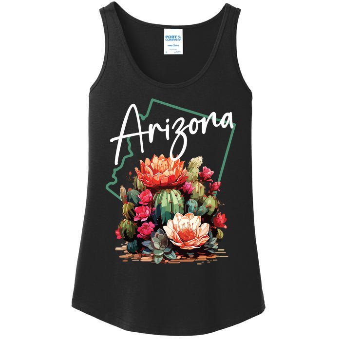 Arizona Blooming Cactus Flowers Love State Of Arizona Cute Ladies Essential Tank