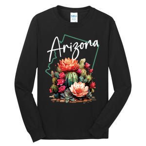 Arizona Blooming Cactus Flowers Love State Of Arizona Cute Tall Long Sleeve T-Shirt