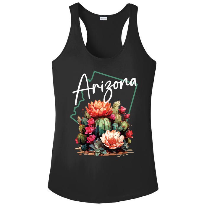 Arizona Blooming Cactus Flowers Love State Of Arizona Cute Ladies PosiCharge Competitor Racerback Tank