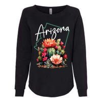 Arizona Blooming Cactus Flowers Love State Of Arizona Cute Womens California Wash Sweatshirt