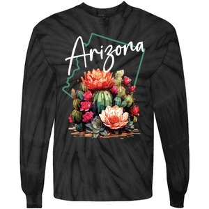 Arizona Blooming Cactus Flowers Love State Of Arizona Cute Tie-Dye Long Sleeve Shirt