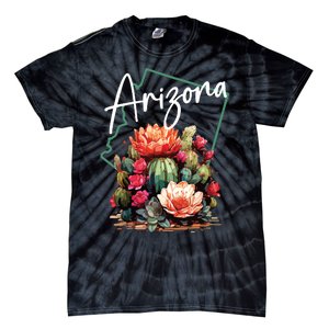 Arizona Blooming Cactus Flowers Love State Of Arizona Cute Tie-Dye T-Shirt