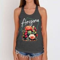 Arizona Blooming Cactus Flowers Love State Of Arizona Cute Women's Knotted Racerback Tank